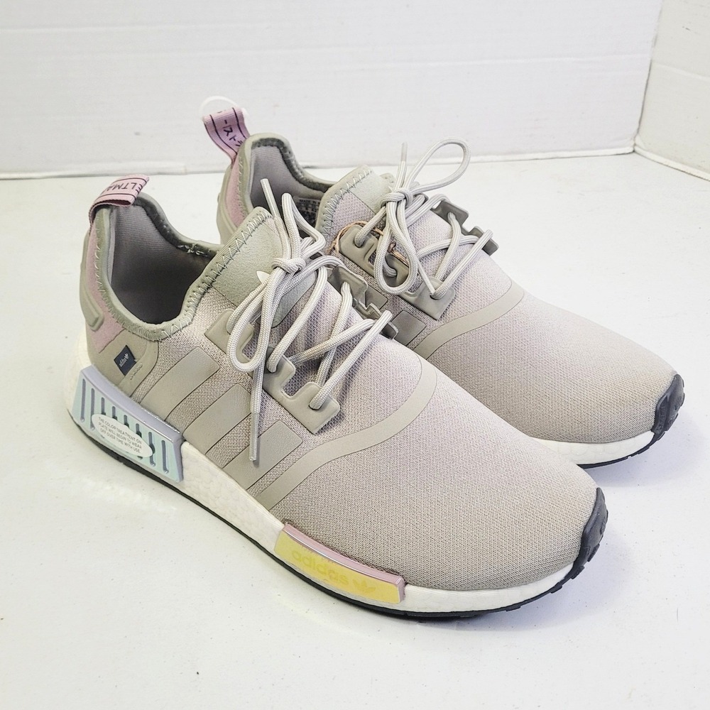 Adidas Womens NMD_R1 Sneaker 9.5 Grey Green Metallic Purple Pink GY8538